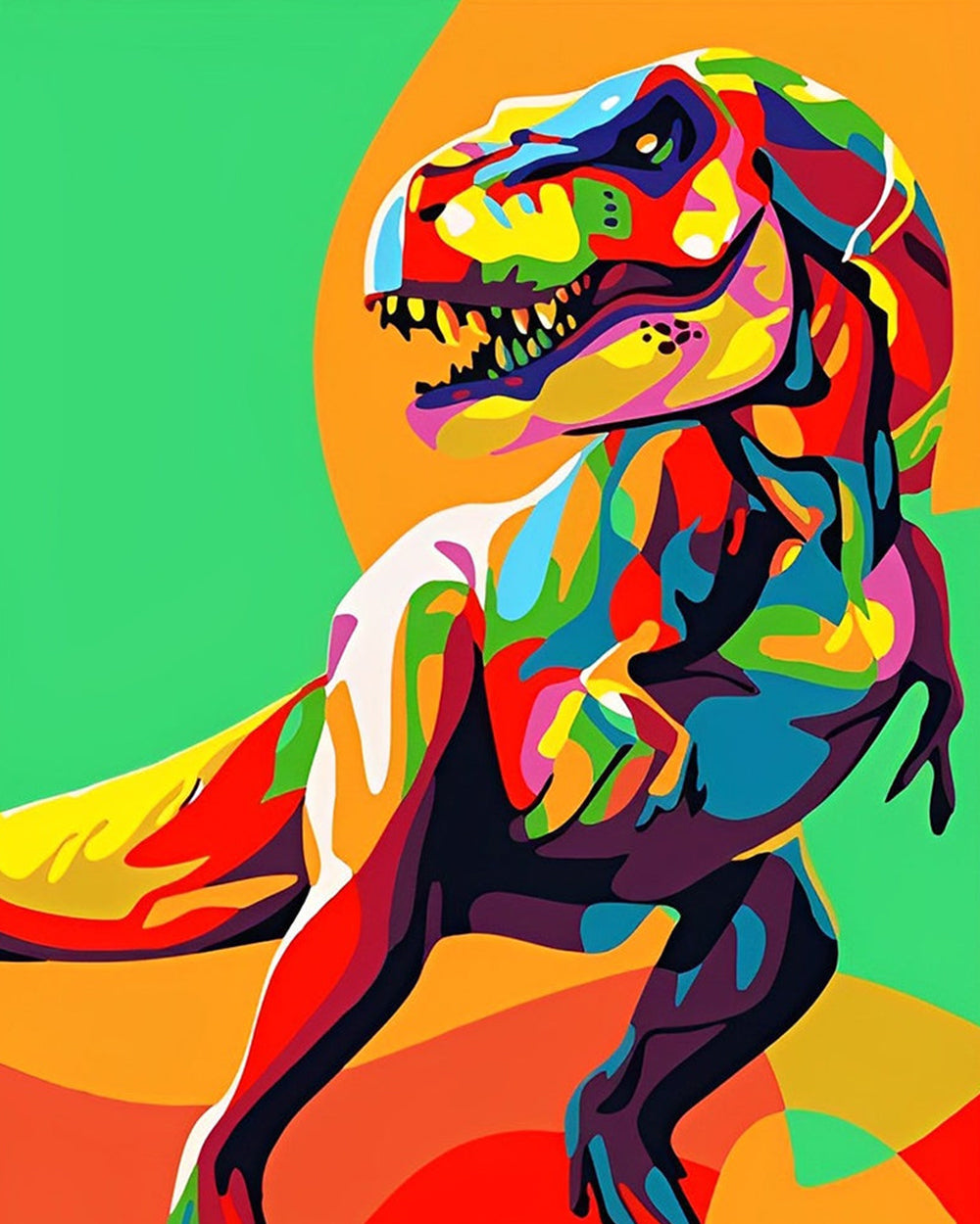 Riesiger farbenfroher Dinosaurier Diamond Painting