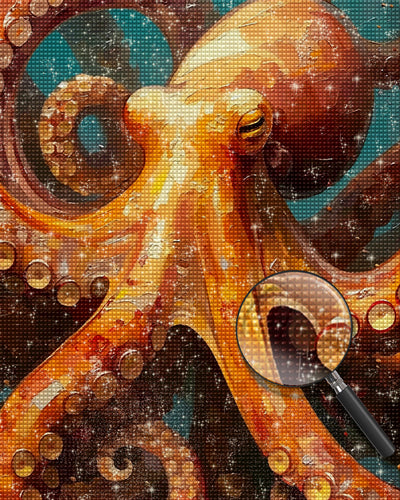 Riesiger Oktopus in der Tiefsee Diamond Painting