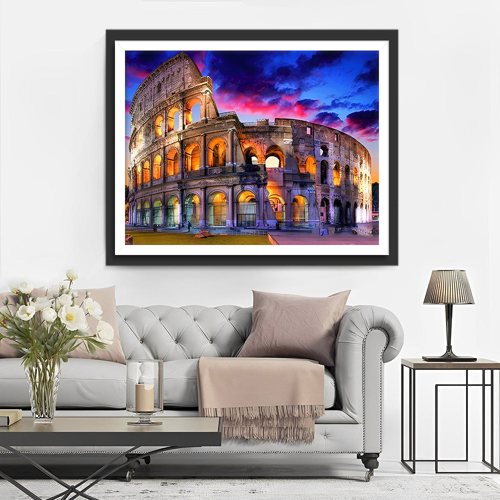 Römisches Kolosseum bei Nacht Diamond Painting