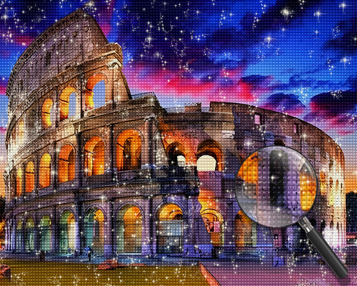 Römisches Kolosseum bei Nacht Diamond Painting