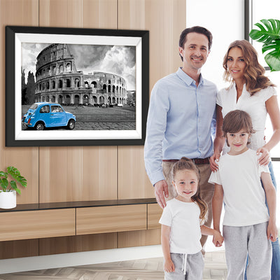 Römisches Kolosseum und Blauer Wagen Diamond Painting