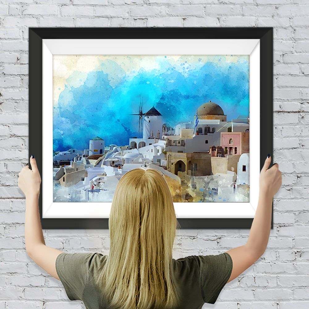 Romantisches Santorini Diamond Painting