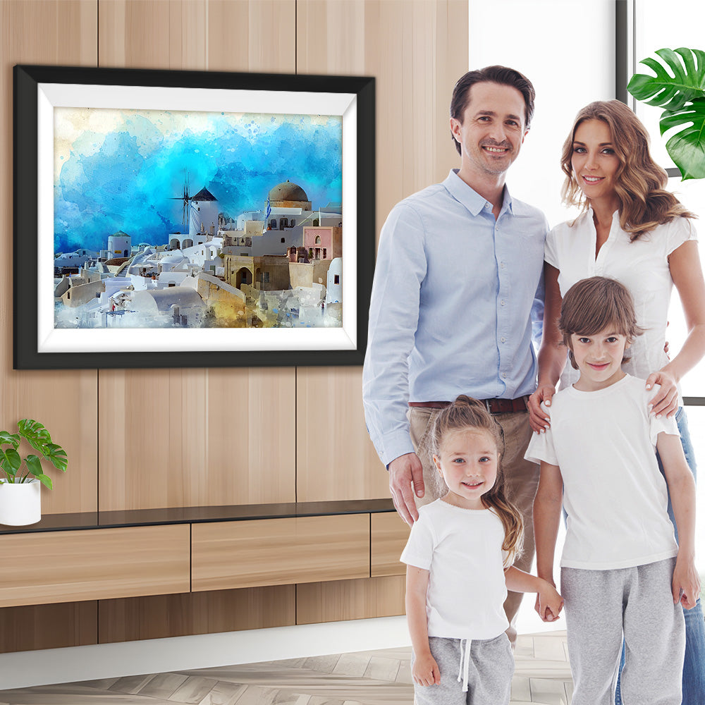 Romantisches Santorini Diamond Painting