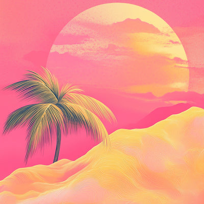 Rosa Berg und Sonnenaufgang Diamond Painting