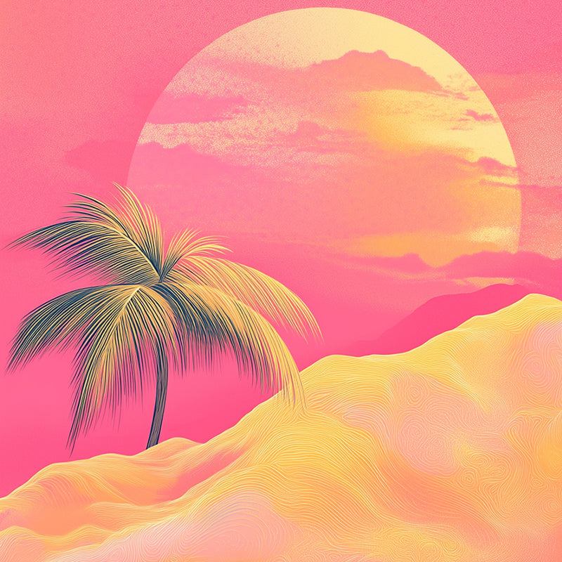Rosa Berg und Sonnenaufgang Diamond Painting