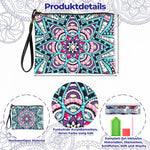 Rosa-blaues Mandala Diamond Painting Handgelenktasche