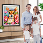 Rosa Blume Chihuahua Diamond Painting