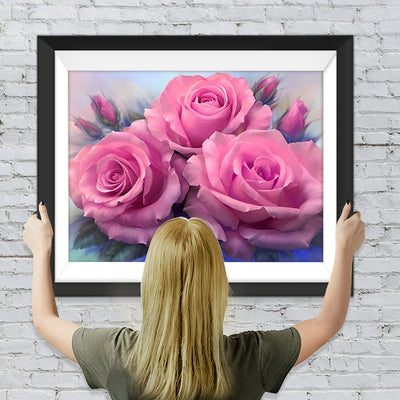 Rosa Blumen Diamond Painting