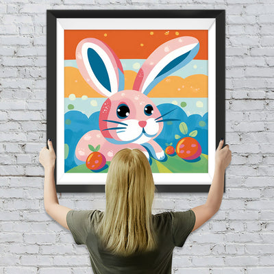 Rosa Cartoon-Kaninchen Diamond Painting