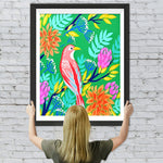 Rosa Cartoon Vogel auf dem Zweig Diamond Painting