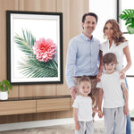 Rosa Chrysantheme und grünes Blatt Diamond Painting