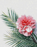 Rosa Chrysantheme und grünes Blatt Diamond Painting