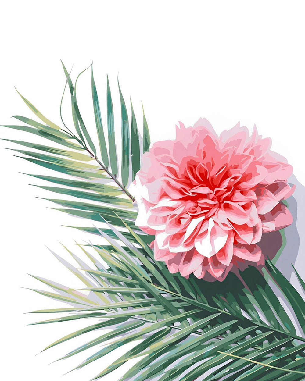 Rosa Chrysantheme und grünes Blatt Diamond Painting