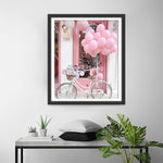 Rosa Fahrrad und Luftballons Diamond Painting
