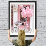 Rosa Fahrrad und Luftballons Diamond Painting