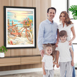 Rosa Fahrräder am Meer Diamond Painting