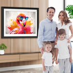 Rosa Flamingo mit Brille Diamond Painting