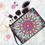 Rosa-grünes Lotus Mandala Diamond Painting Handgelenktasche
