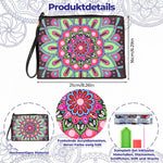 Rosa-grünes Lotus Mandala Diamond Painting Handgelenktasche