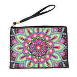 Rosa-grünes Lotus Mandala Diamond Painting Handgelenktasche