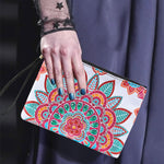 Rosa-grünes Mandala Diamond Painting Handgelenktasche