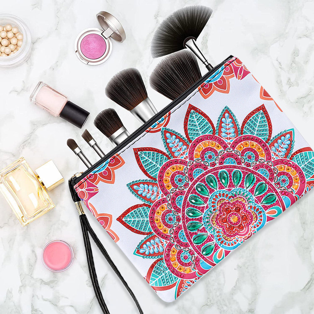 Rosa-grünes Mandala Diamond Painting Handgelenktasche