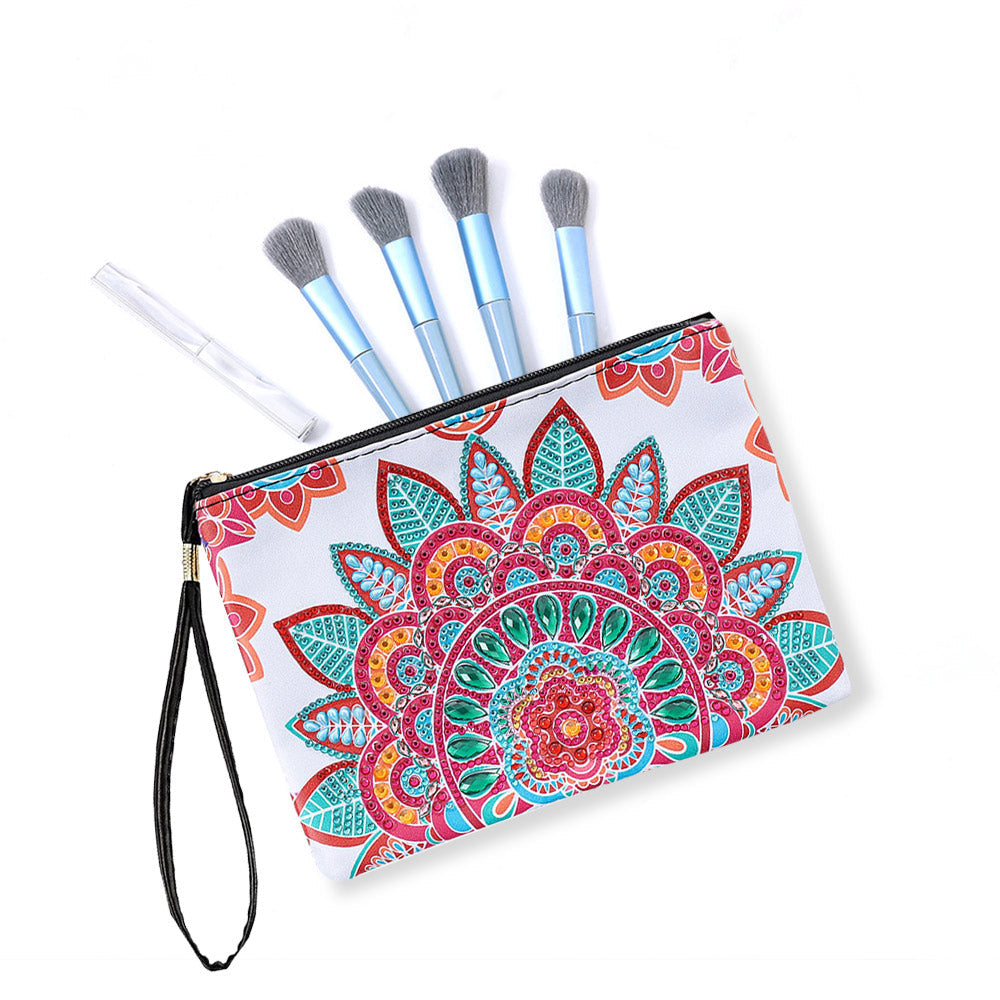 Rosa-grünes Mandala Diamond Painting Handgelenktasche