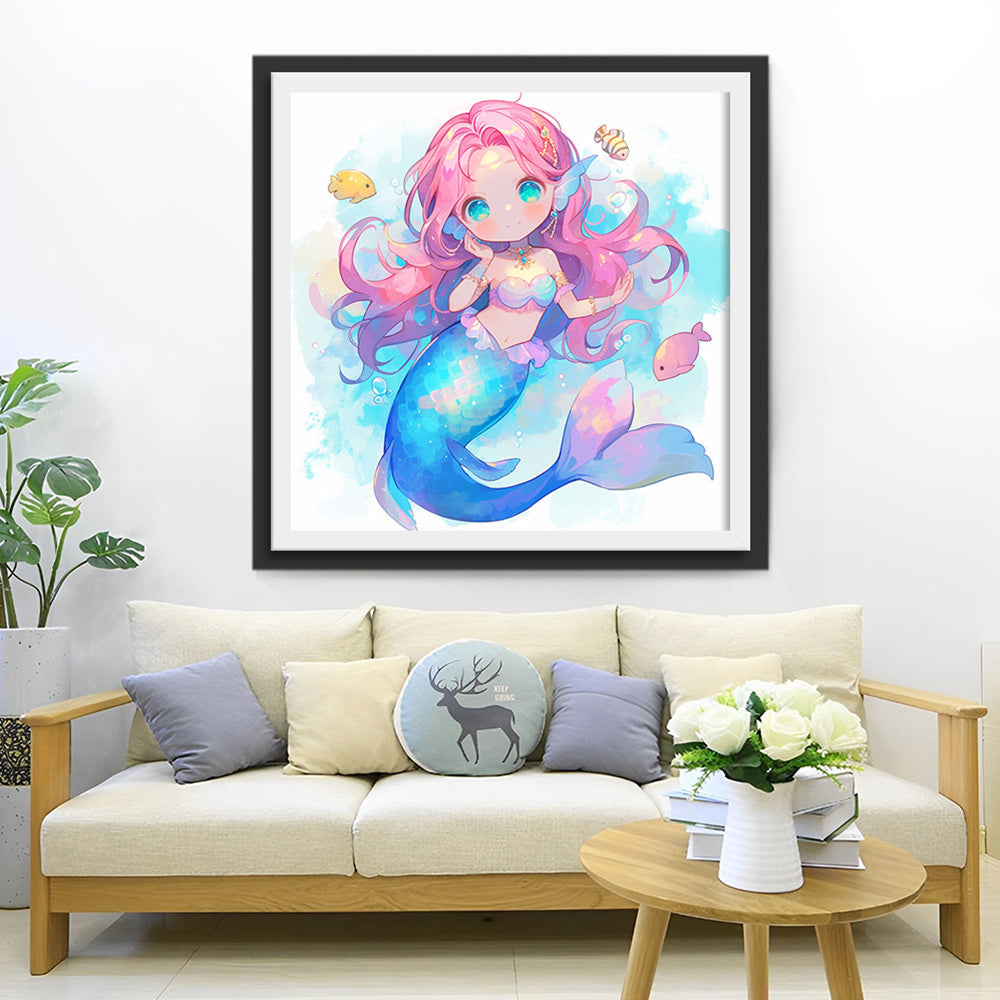 Rosa Haar Meerjungfrau Diamond Painting
