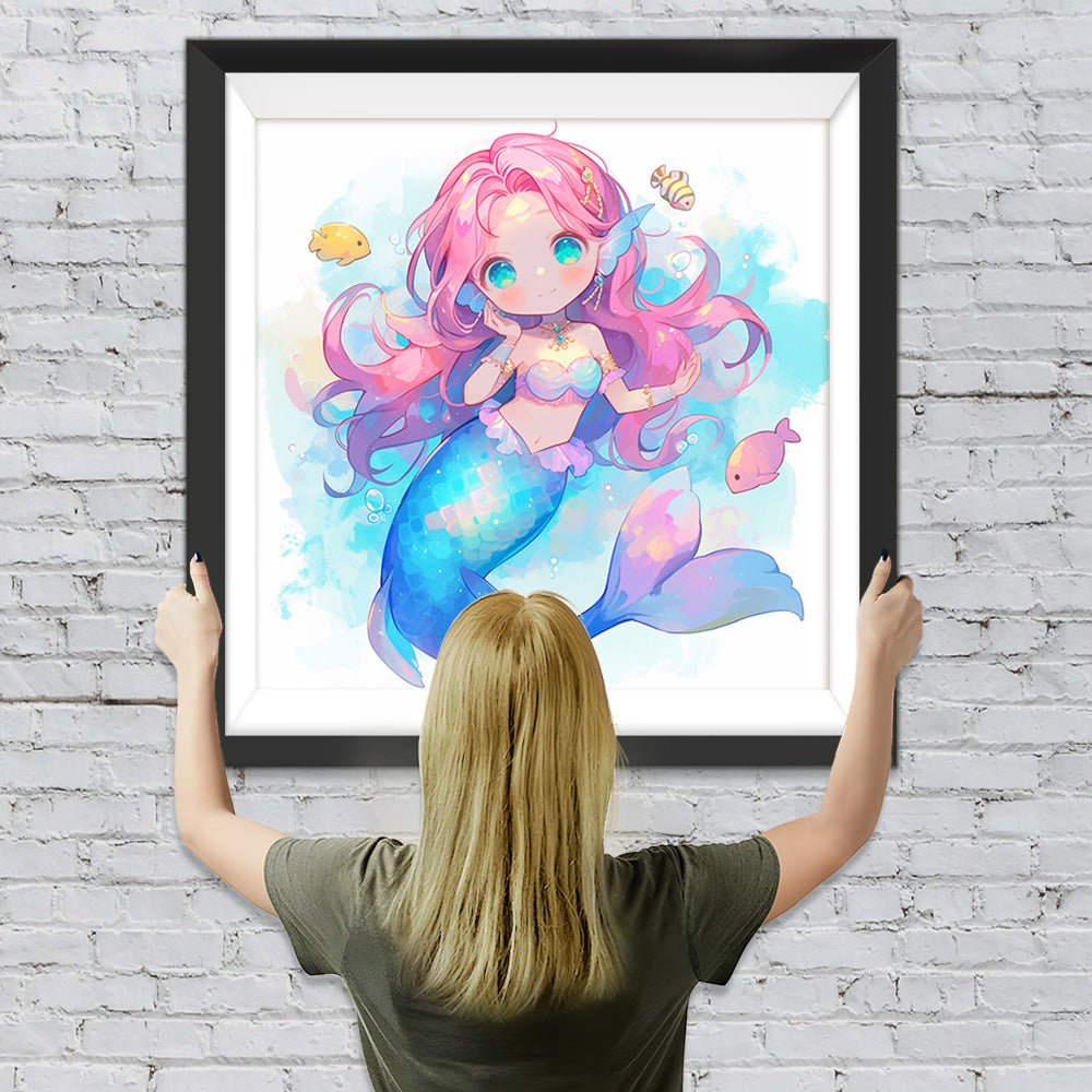 Rosa Haar Meerjungfrau Diamond Painting