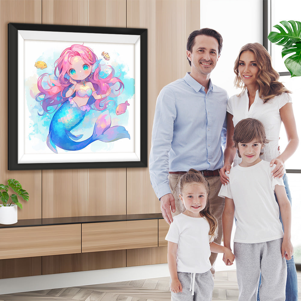 Rosa Haar Meerjungfrau Diamond Painting