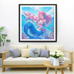 Rosa Haar Meerjungfrau im Meer Diamond Painting