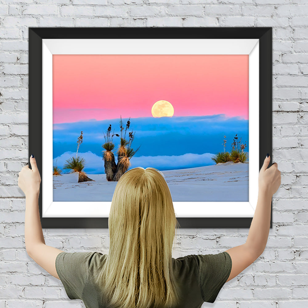 Rosa Himmel und blaues Meer Diamond Painting