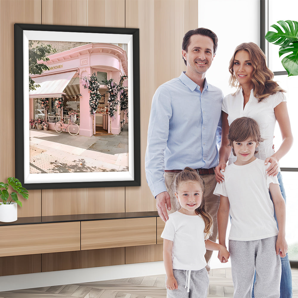 Rosa Laden an der Straßenecke Diamond Painting