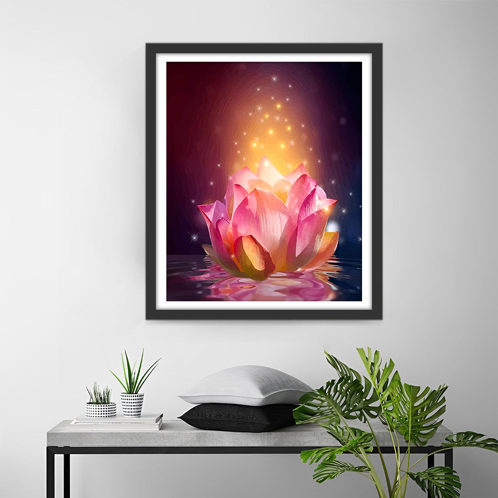 Rosa leuchtender Lotus Diamond Painting
