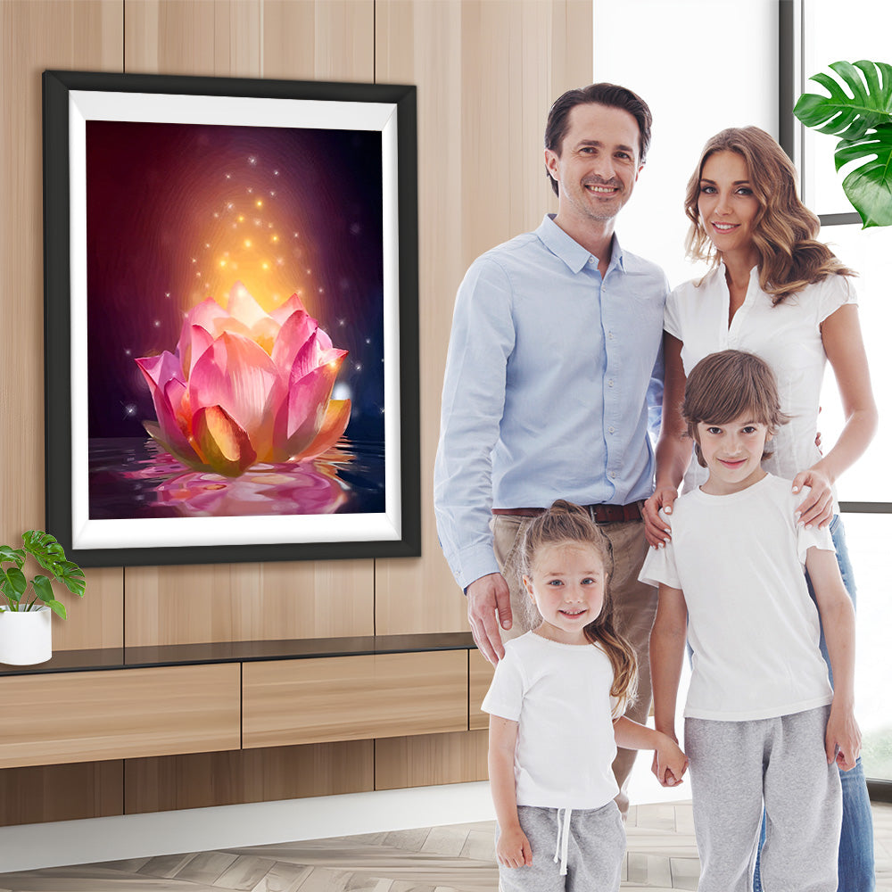 Rosa leuchtender Lotus Diamond Painting