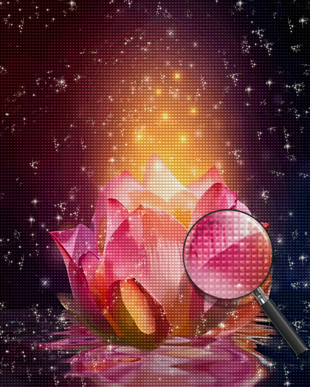 Rosa leuchtender Lotus Diamond Painting