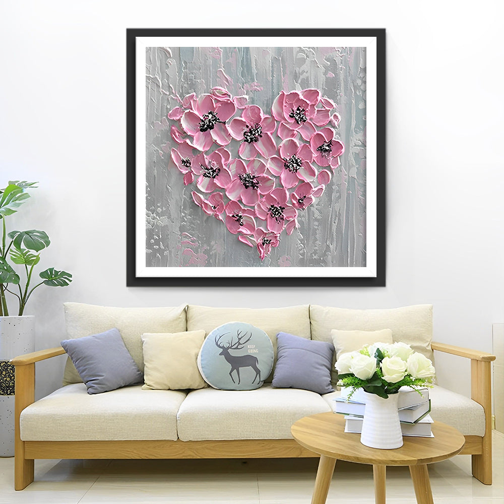 Rosa Orchidee Herz Diamond Painting