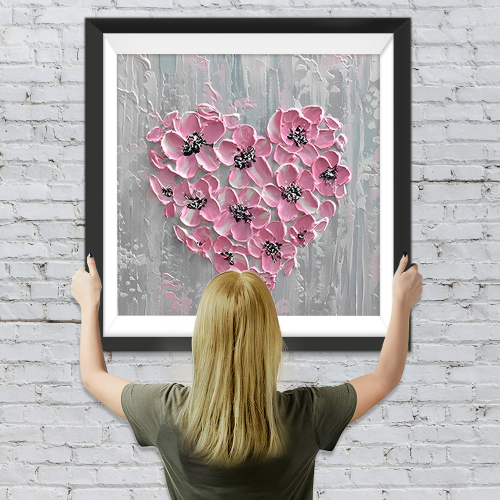 Rosa Orchidee Herz Diamond Painting