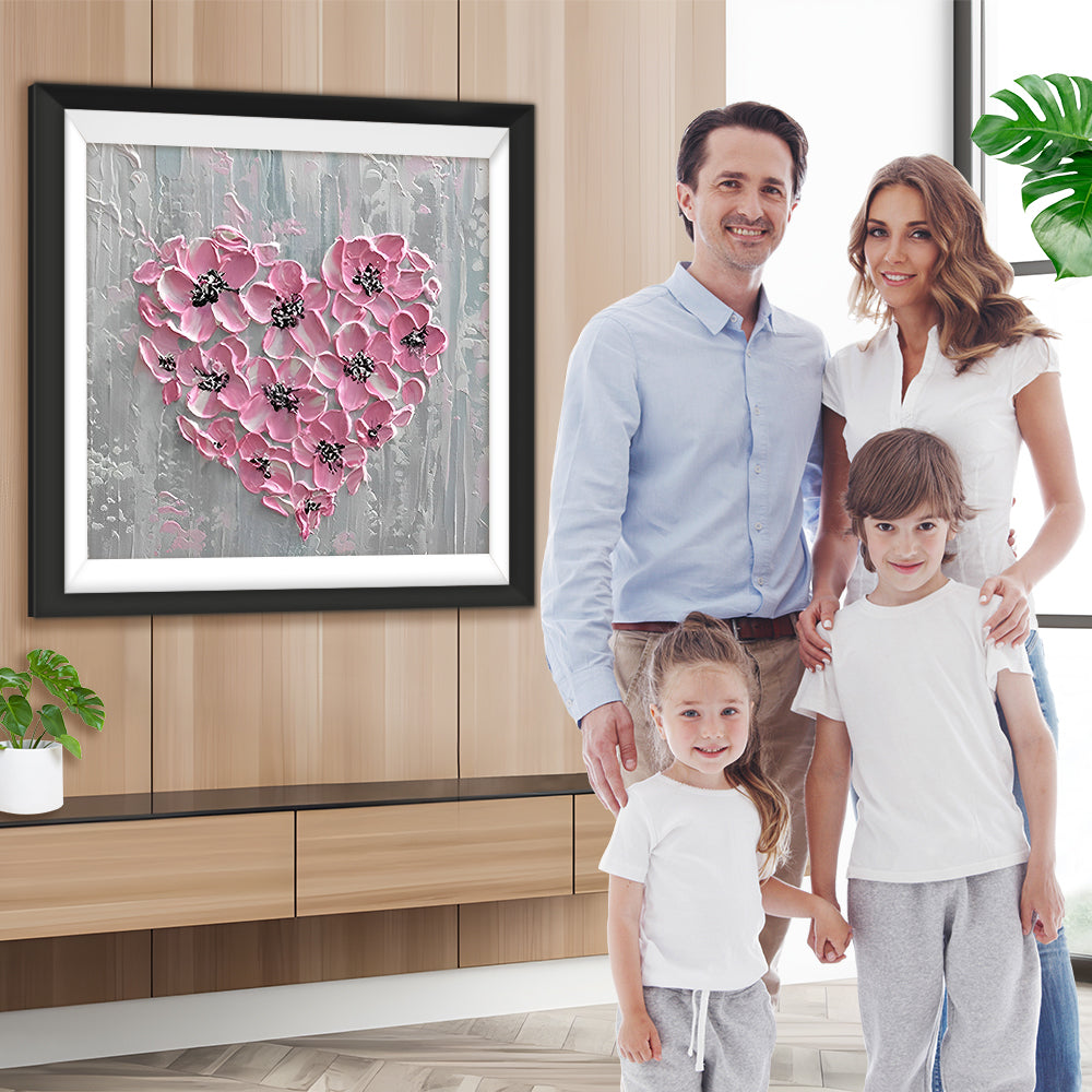 Rosa Orchidee Herz Diamond Painting