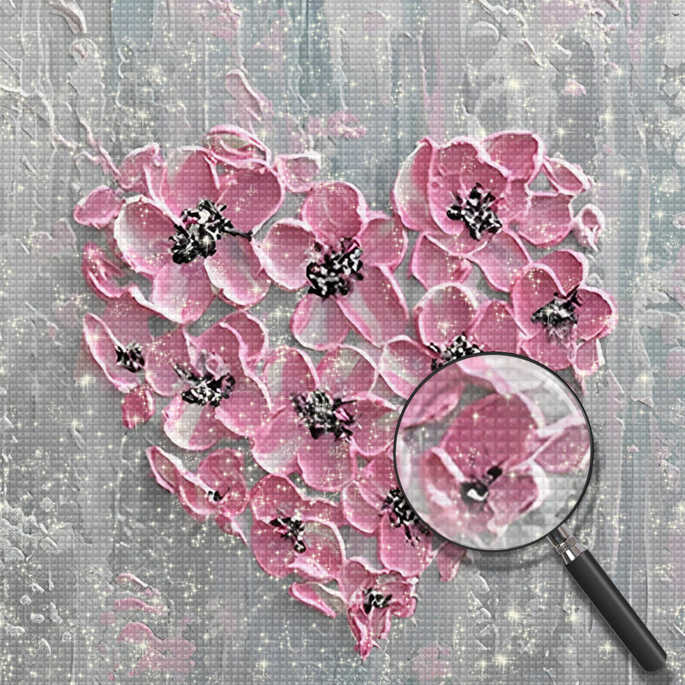 Rosa Orchidee Herz Diamond Painting