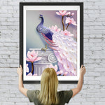 Rosa Pfau und Magnolien Diamond Painting