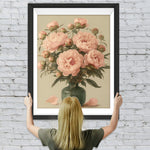 Rosa Pfingstrosen in der Vase Diamond Painting