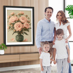 Rosa Pfingstrosen in der Vase Diamond Painting