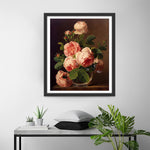 Rosa Pfingstrosen in Glasvase Diamond Painting