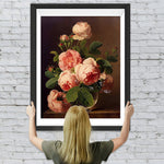 Rosa Pfingstrosen in Glasvase Diamond Painting