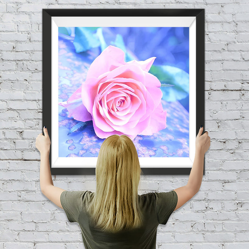 Rosa Rose auf dem Eis Diamond Painting