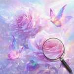 Rosa Rosen und Schmetterlinge Diamond Painting