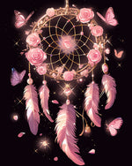 Rosa Traumfänger und Schmetterlinge Diamond Painting