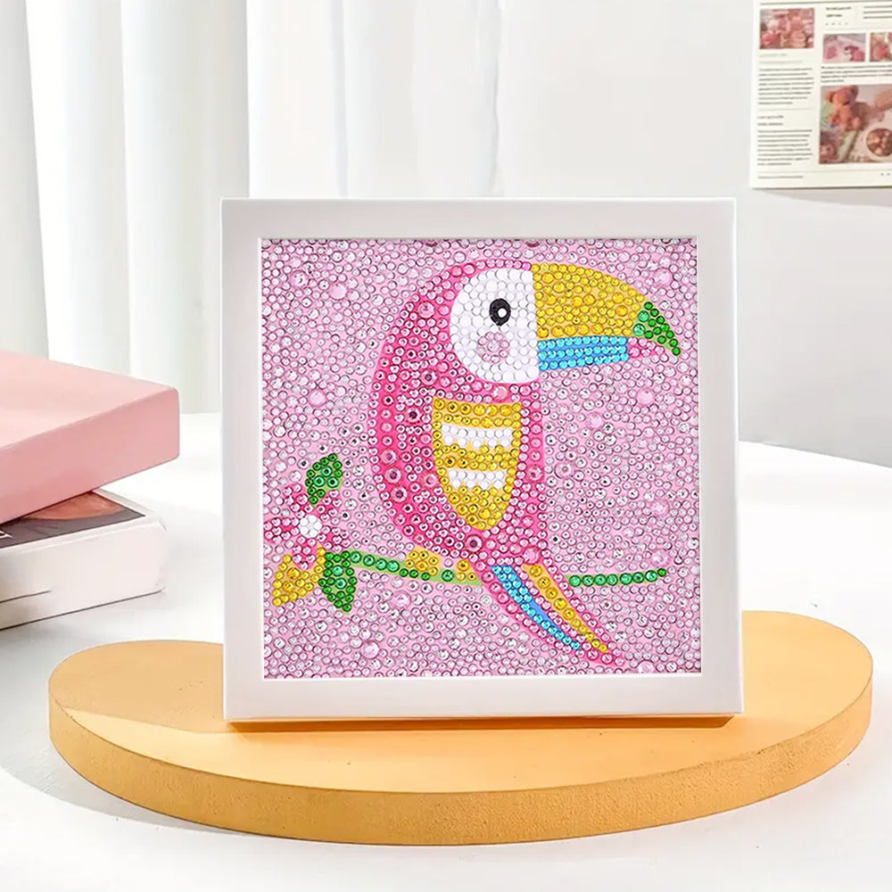 Rosa Tukan Mini-Kristallpünktchen Diamond Painting