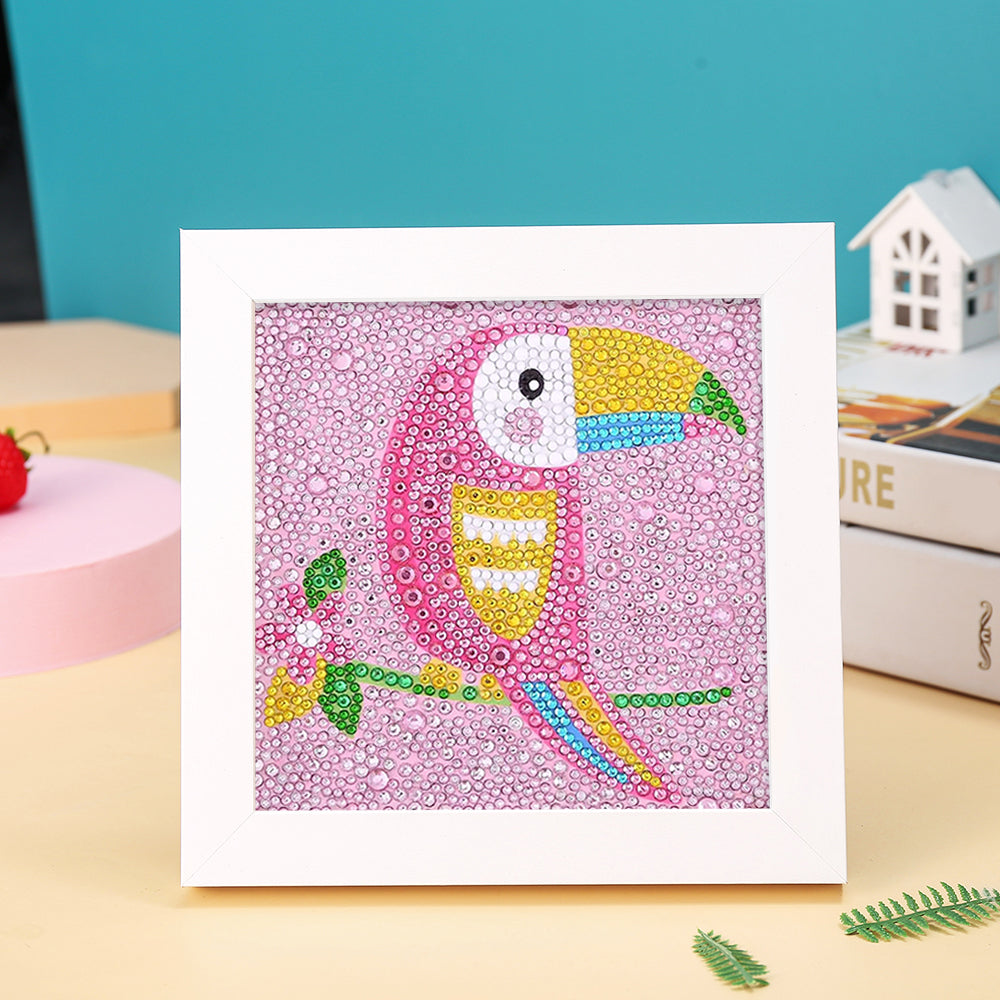 Rosa Tukan Mini-Kristallpünktchen Diamond Painting